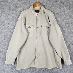 Bob Timberlake Shirt Mens XL Long Sleeve Button Down Faded Green Gray